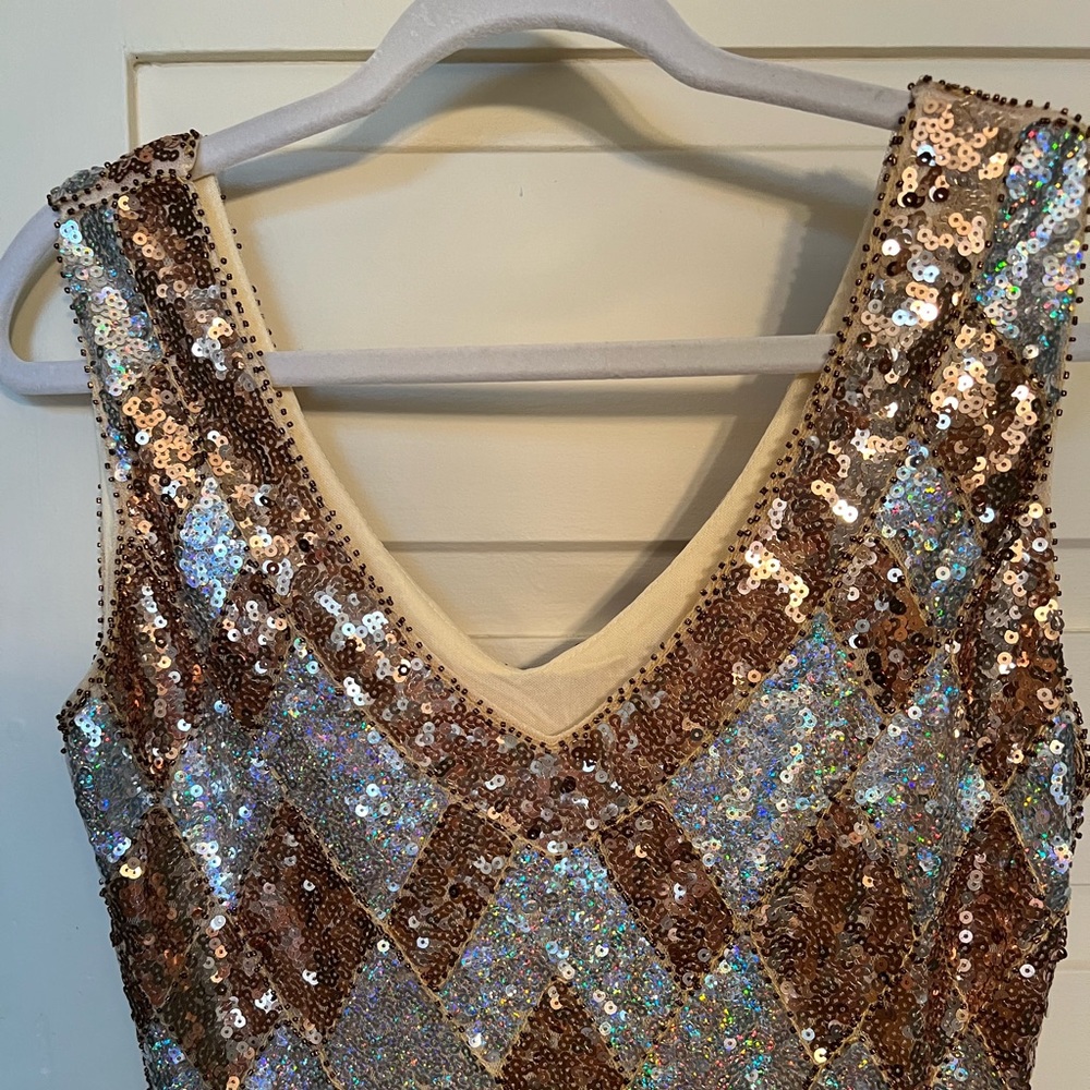 Gold and silver flapper dress